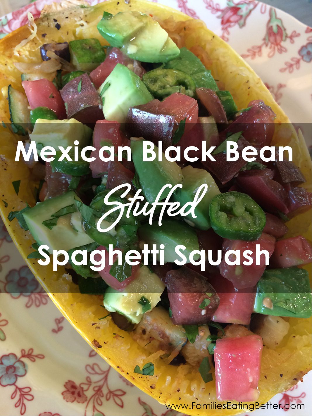 Mexican Black Bean Stuffed Spaghetti Squash Recipe - WFPB, Vegan, Vegetarian, GF