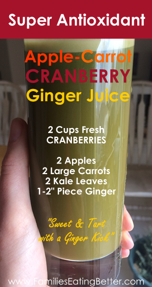 Apple carrot cranberry ginger juice recipe
