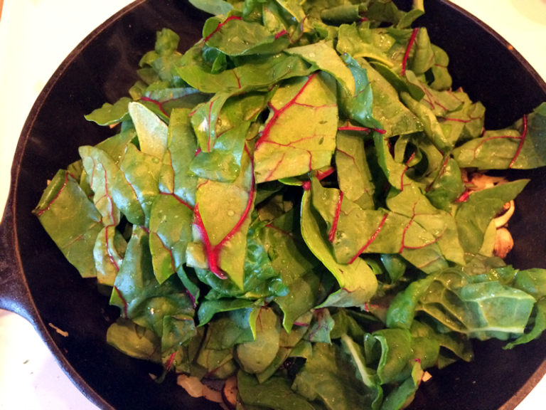 Swiss Chard with Mushrooms and Onions Juicing and Plant Based Diet