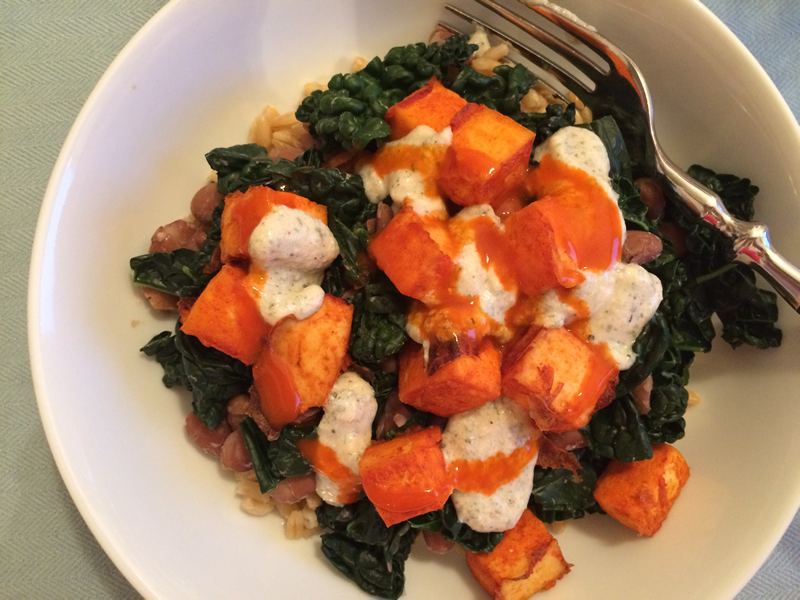 Buffalo Beans and Greens with Tofu