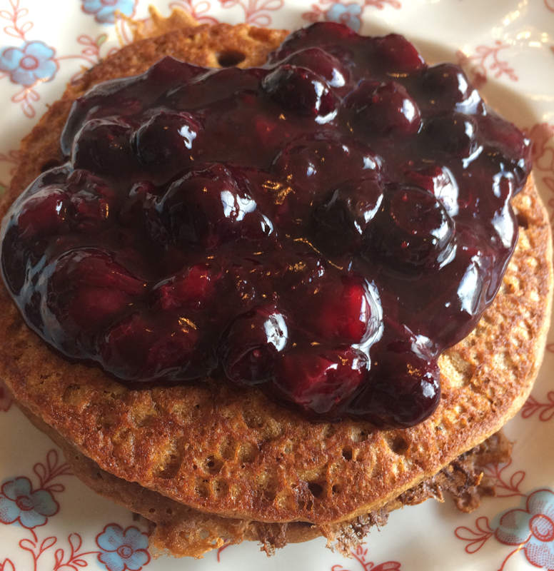 Vegan Gingerbread Blueberry Pancakes