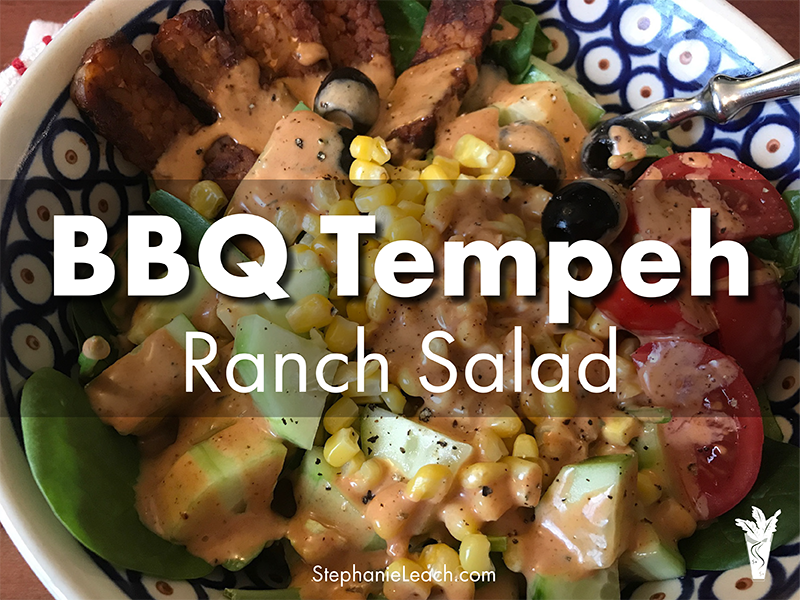 BBQ Tempeh Ranch Salad Recipe Vegan Plant-Based