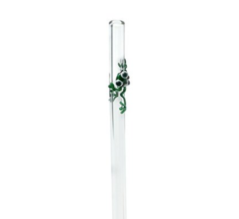 Reusable Glass Straw Green Frog