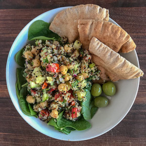 Quinoa Chickpea Tabbouleh Salad Recipe Vegan Oil-Free Gluten-Free WFPB